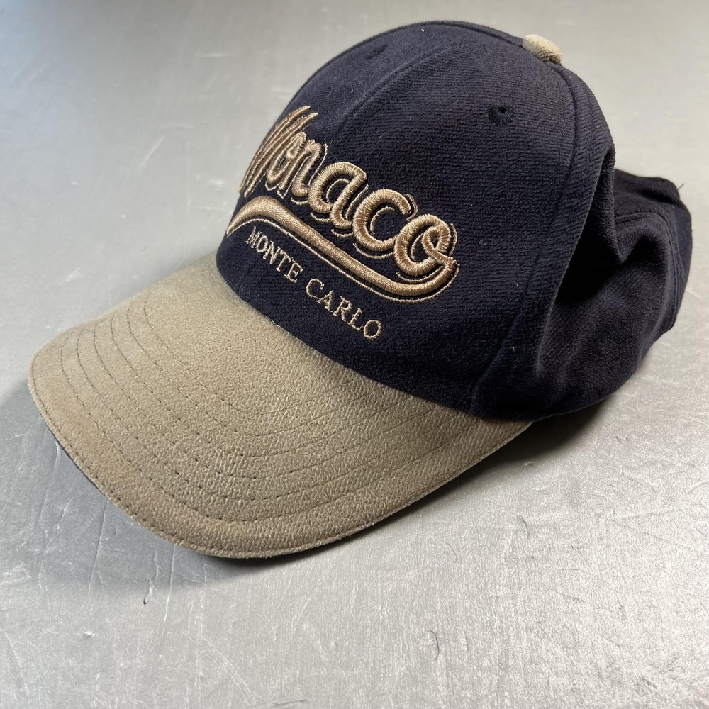 Monaco Monte Carlo Hat Cap Strap Back Navy Khaki Embroidered Souvenir Mens